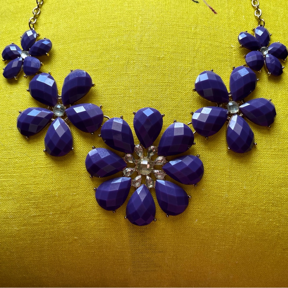 Purple statement necklace